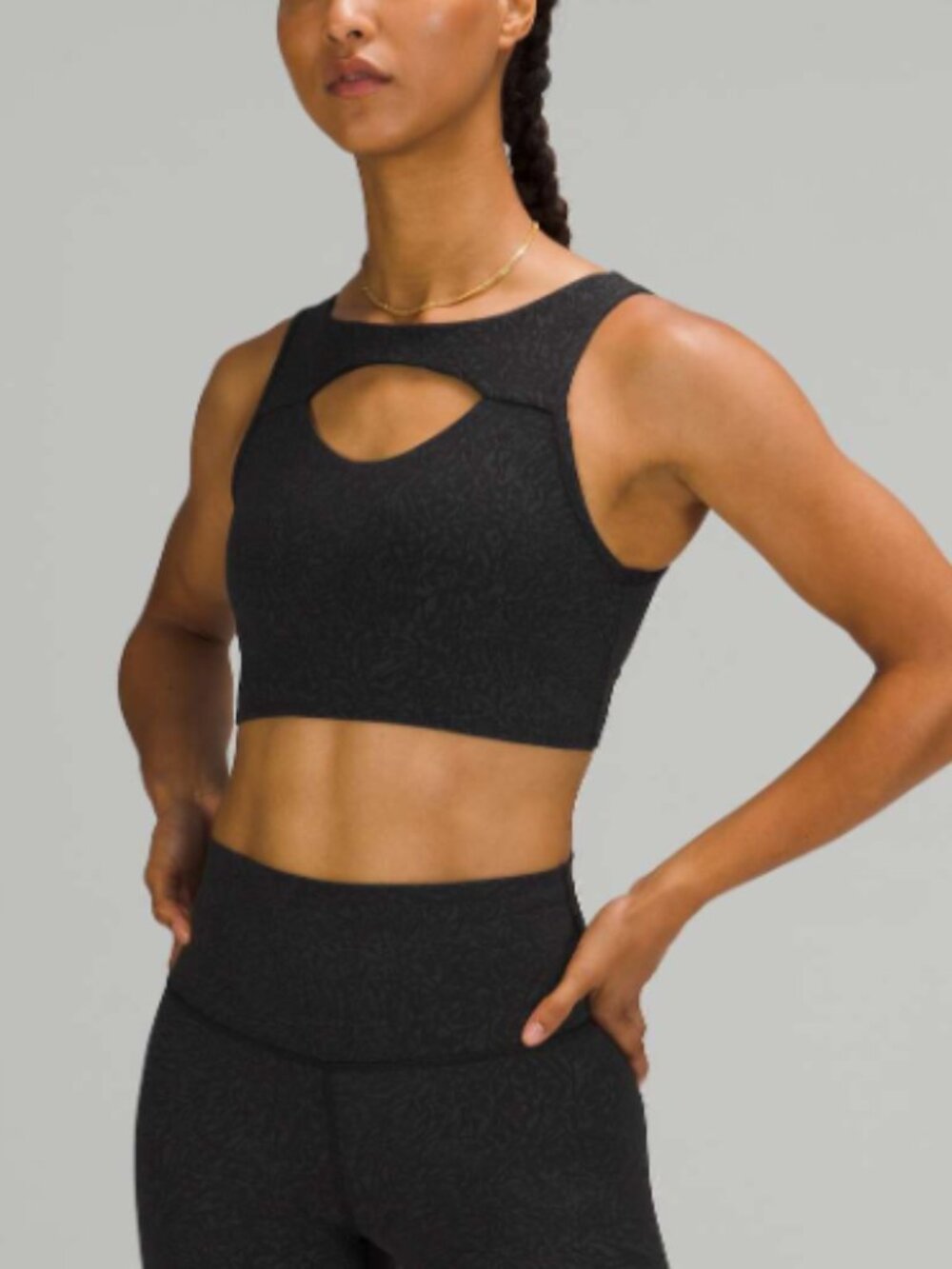 Lululemon Everlux Cut-Out Train Bra *Medium Support, B/C Cups Crunch Black Sz 4